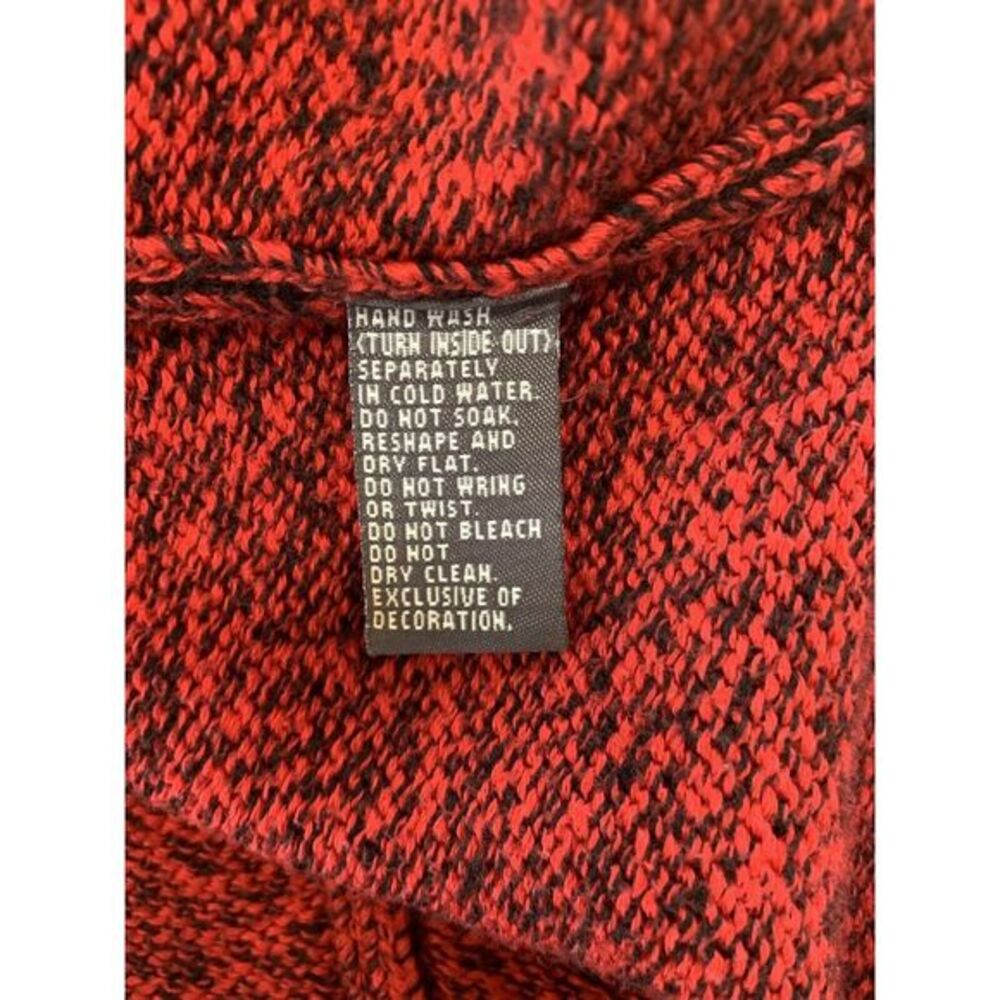Lisa Nichols Red with Black Trim Button Down Women's Cardigan Sweater Size Large - Picture 7 of 10